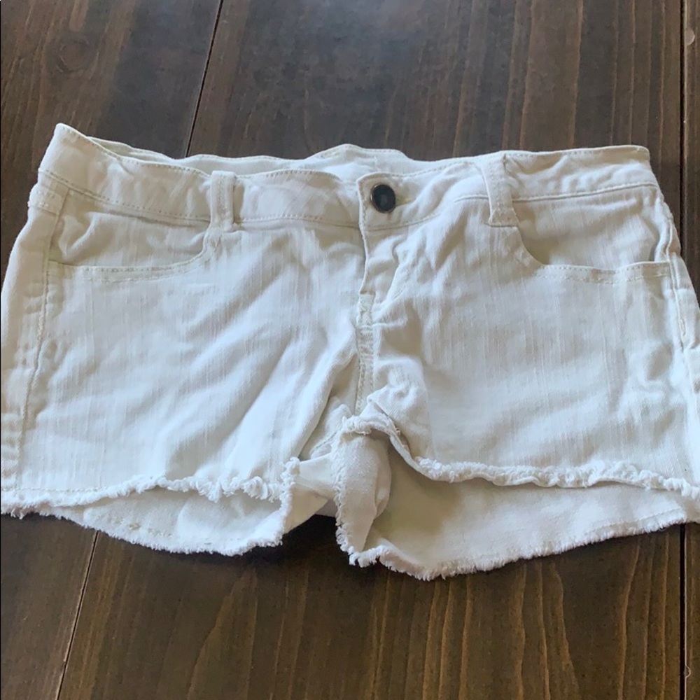 White denim shorts